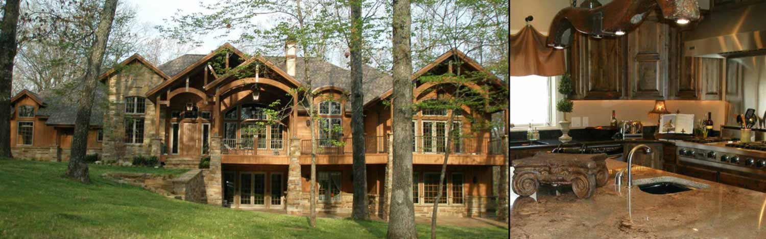 Image of Custom Home Exterior, and Custom Kitchen built by Bryan Bell Construction, Inc.